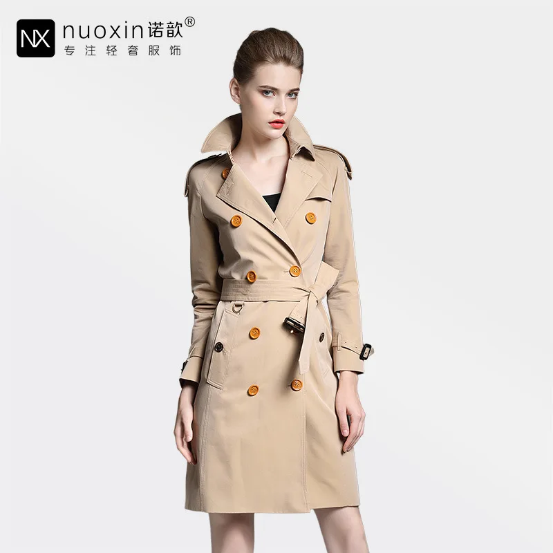 Новинка 2018 Женский однобортный Тренч пальто цвета хаки в британском стиле