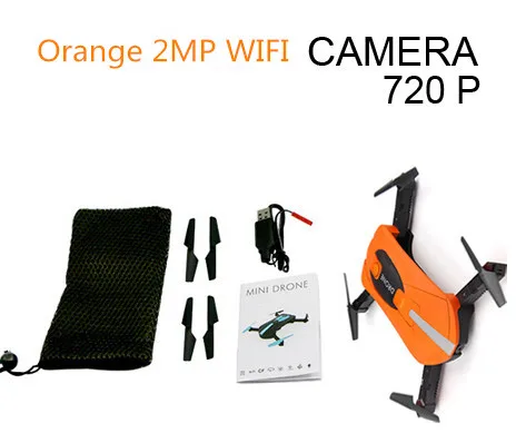 JY018 WiFi FPV Квадрокоптер мини складной Дрон с камерой 0.3mp/2MP HD 120 градусов широкоугольный Радиоуправляемый гоночный Квадрокоптер - Цвет: 2mp camera in orange