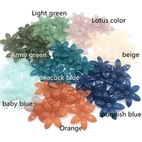 3034mm acrylic flower jelly colorful beads six petal for jewelry making handmade diy craft accessories 45pcsbag meideheng