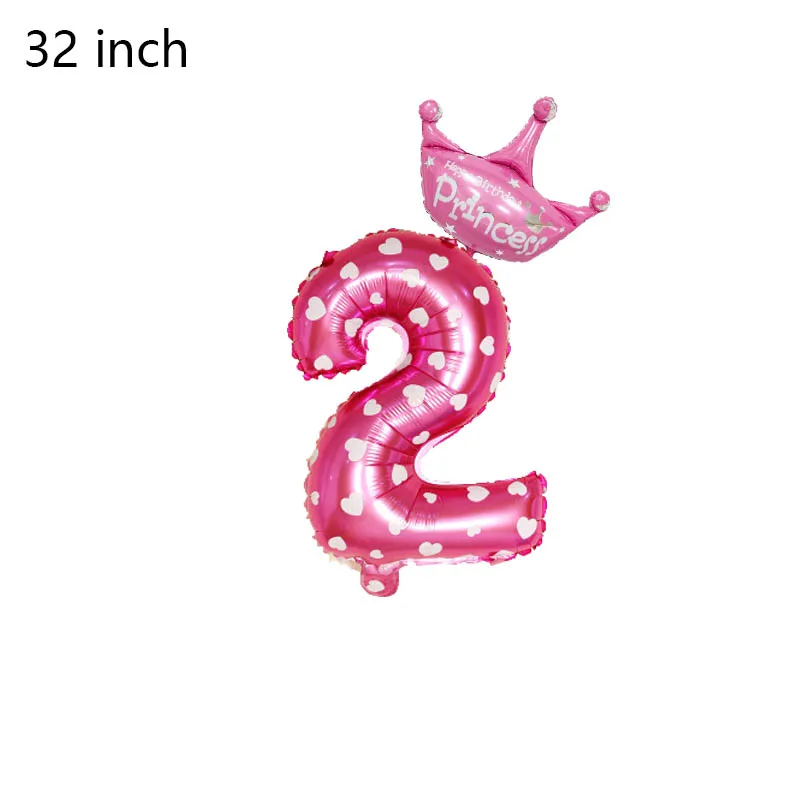 Pink 2 2шт 32 дюйма розовые/синие воздушные шары с числами Цифровой шар 0~ 9 дети один первый год мальчик девочка день рождения украшения Воздушные шары набор - Цвет: Pink 2