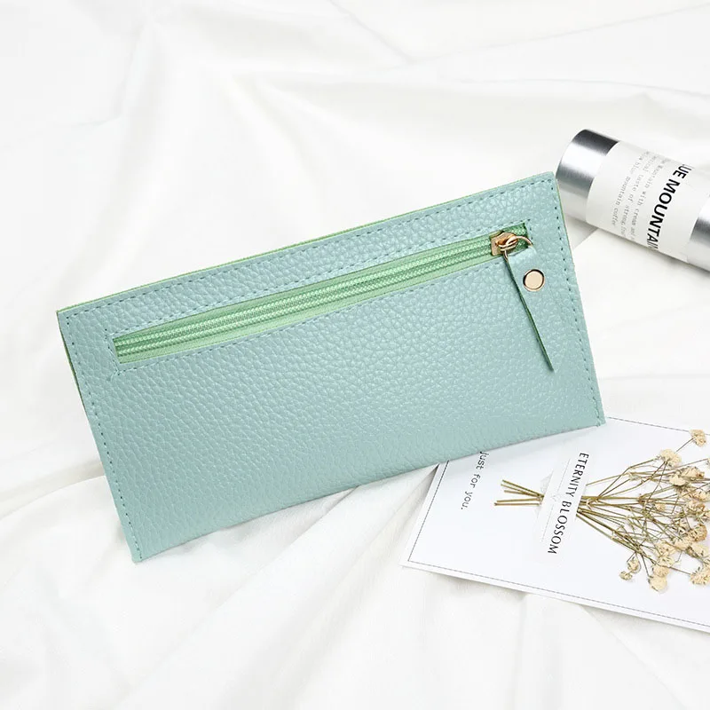 2018 простой дизайнерский женский кожаный тонкий кошелек на молнии Женский клатч