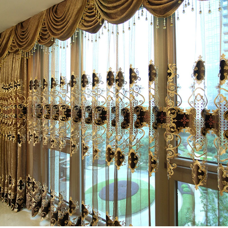 Шторы в Европейском стиле роскошные занавески для гостиной с вышивкой спальни