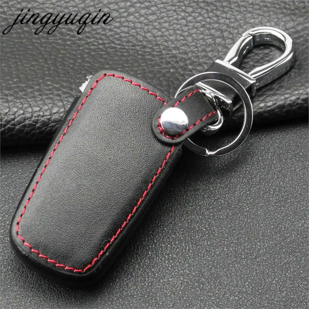 Умный кожаный чехол для ключей jingyuqin BMW 1/3/5/7 Series CAS3 X5 X6 Z4 Auto 3 с кнопками|Футляр