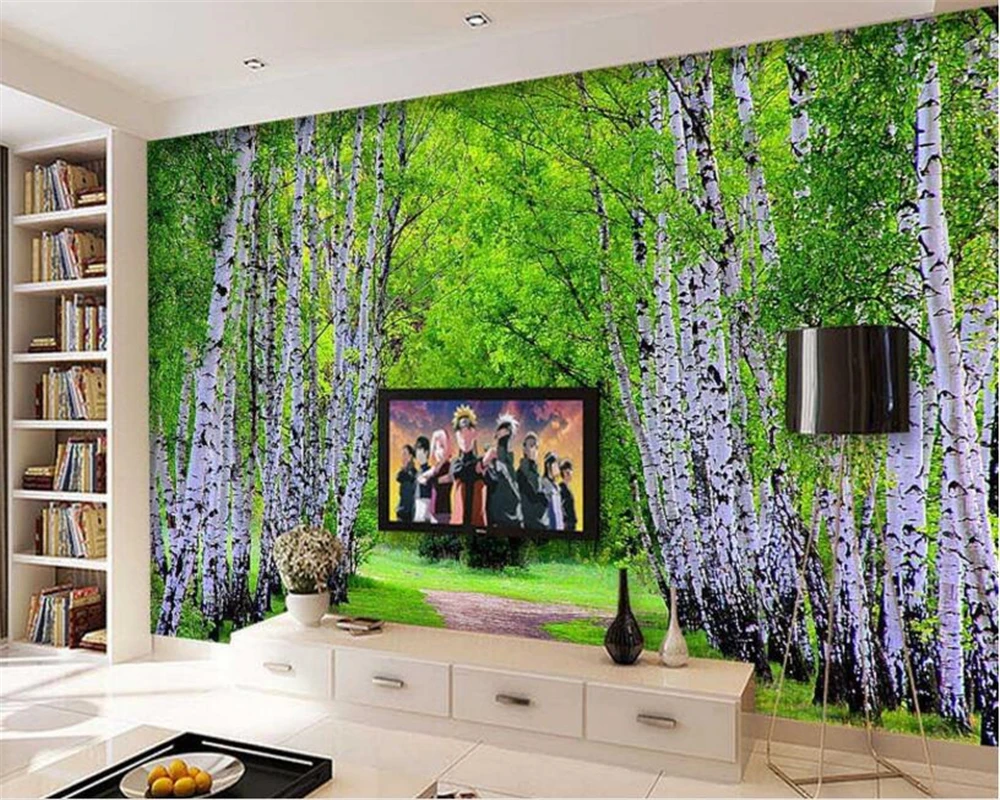 Обои Beibehang на заказ природный пейзаж Лесной проспект гостиной фотообои 3d behang |