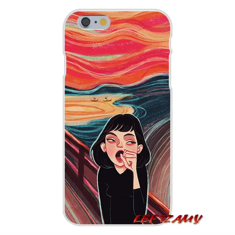 Забавная картина Кричащие Edvard Munch Микки аксессуары для телефона Чехлы iPhone X 4 4S 5 5S