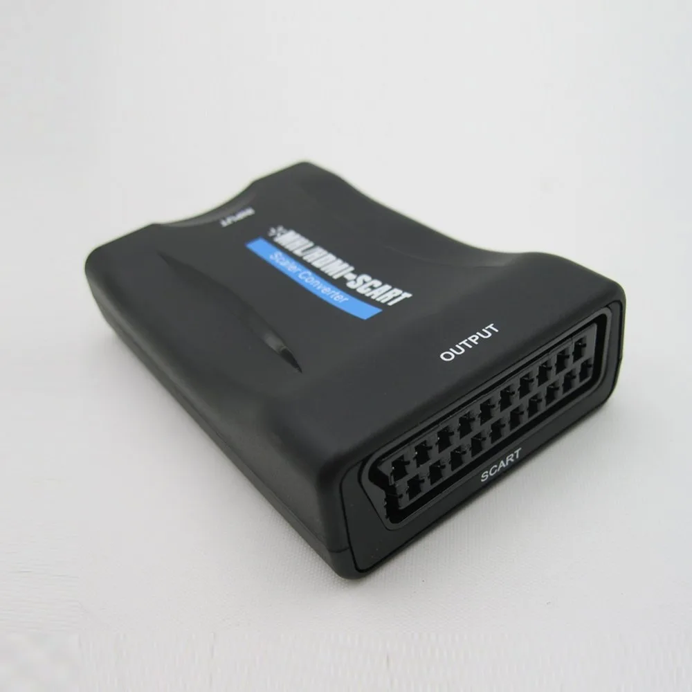 1080P HDMI to SCART Video Audio Upscale Converter AV Signal Adapter HD Receiver TV DVD US/EU Power Plug new |