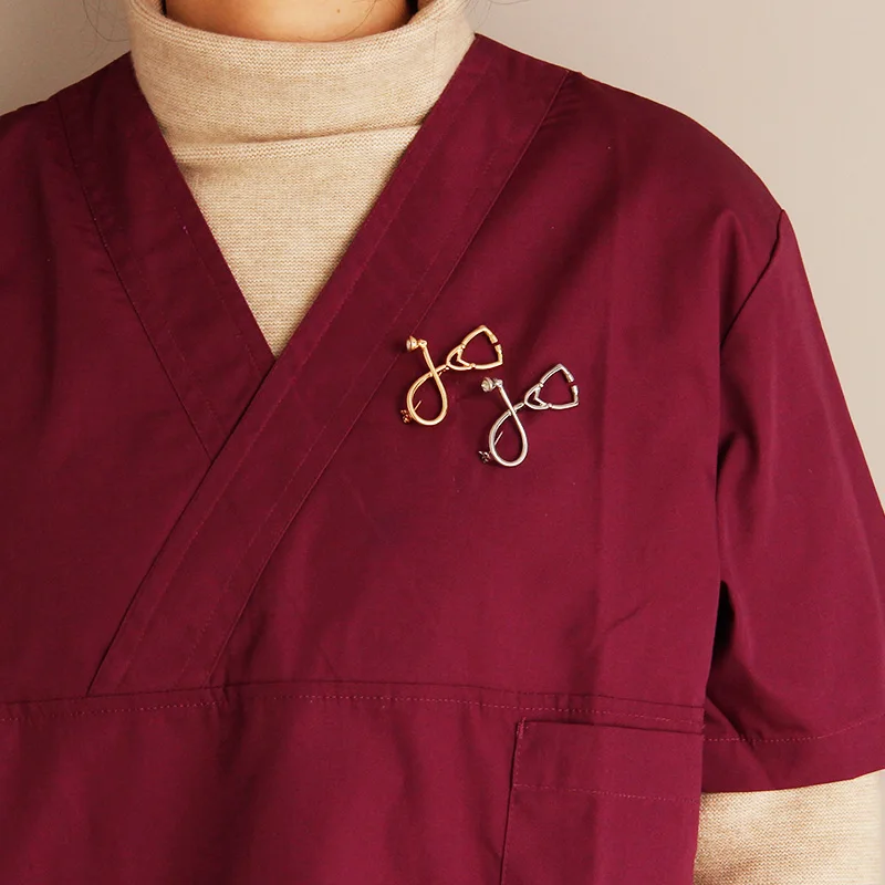 2 шт./компл. брошь в виде стетоскопа булавки медицинская джинсовая куртка