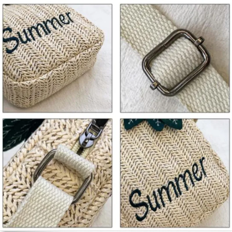 Женская богемная соломенная сумка через плечо новый тканый ротанг с буквенным