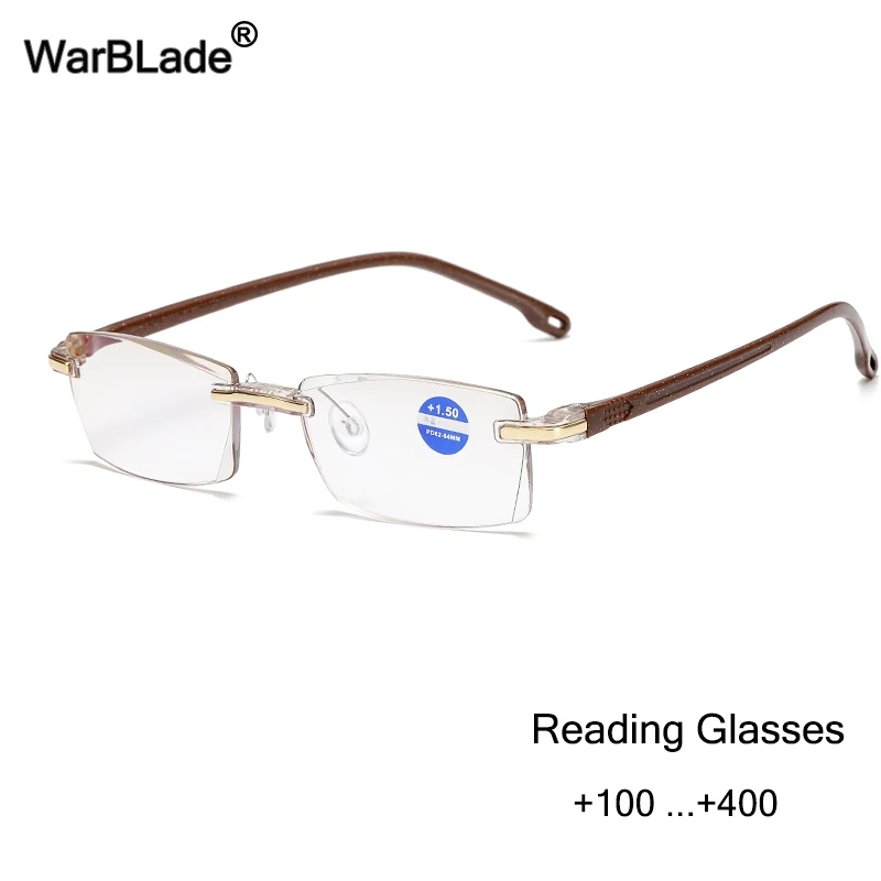 Читательские очки WarBLade для мужчин и женщин без оправы, ультралегкие, для пресбиопии, подарок для родителей +1,0 +1,5 +2,0 +2,5 +3,0 +3,5 +4,0 на.