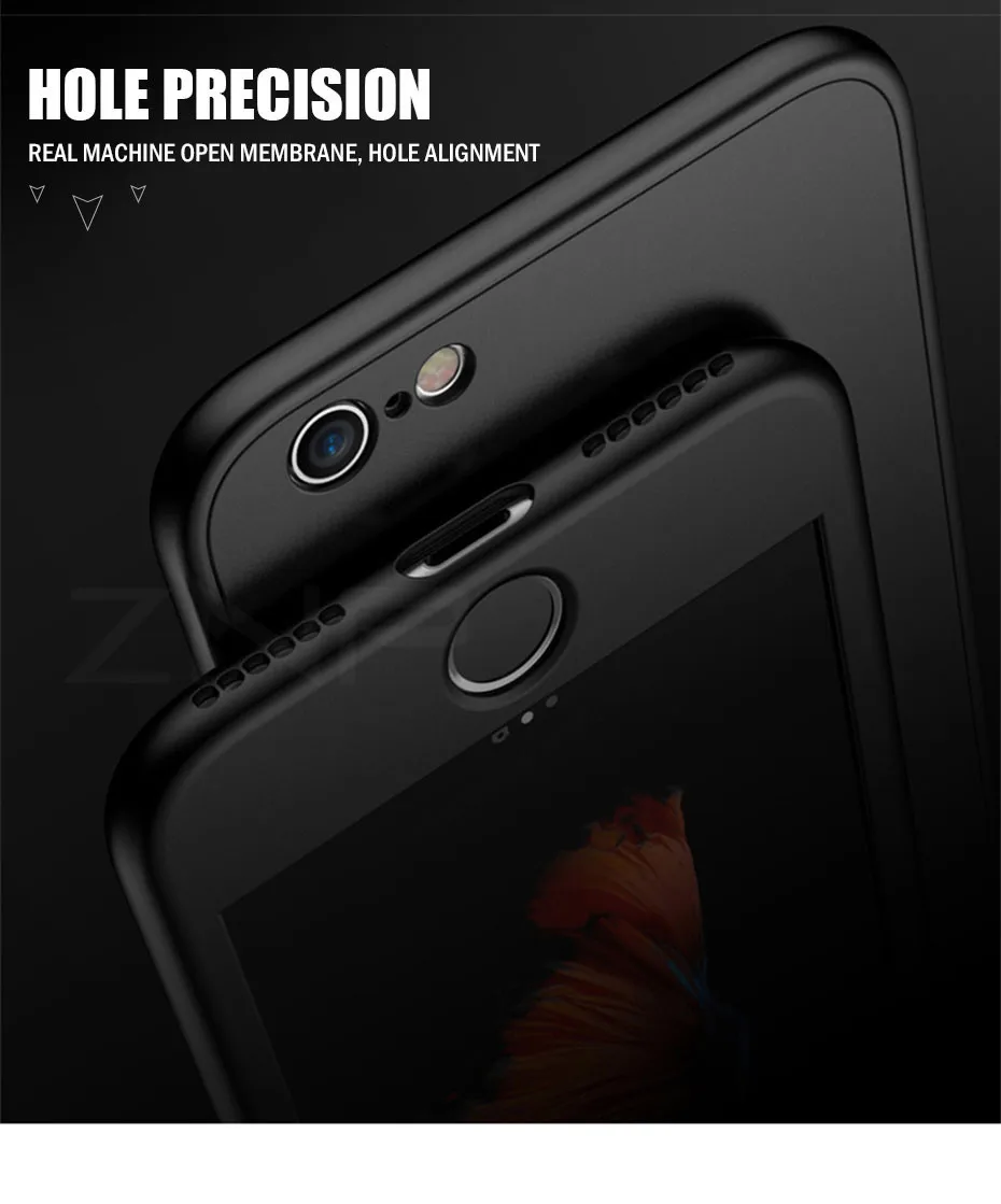 ZNP модный силиконовый, мягкий, телефонный чехол для iPhone 7 6 8 5 5S SE 360 Полное покрытие чехол для iPhone 6 6s 7 8 Plus защита для телефона