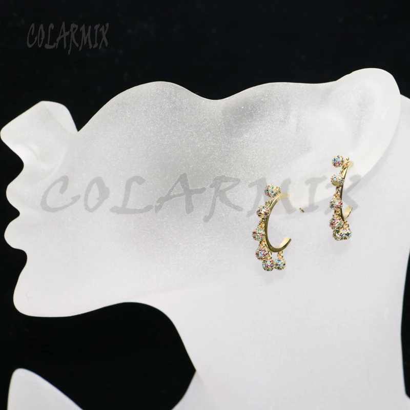 4 Pairs Wholesale jewelry crystal earrings High quality zircon simple Gift for lady 5575 | Украшения и аксессуары