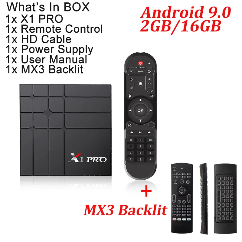 2G 16G with MX3 X1 PRO Android 9,0 ТВ приставка 4GGB ram 32 ГБ/64 Гб rom RK3318 Четырехъядерный 4K HD медиаплеер 2,4G& 5G wifi Google Pay ОТТ ТВ приставка - Цвет: 2G 16G with MX3