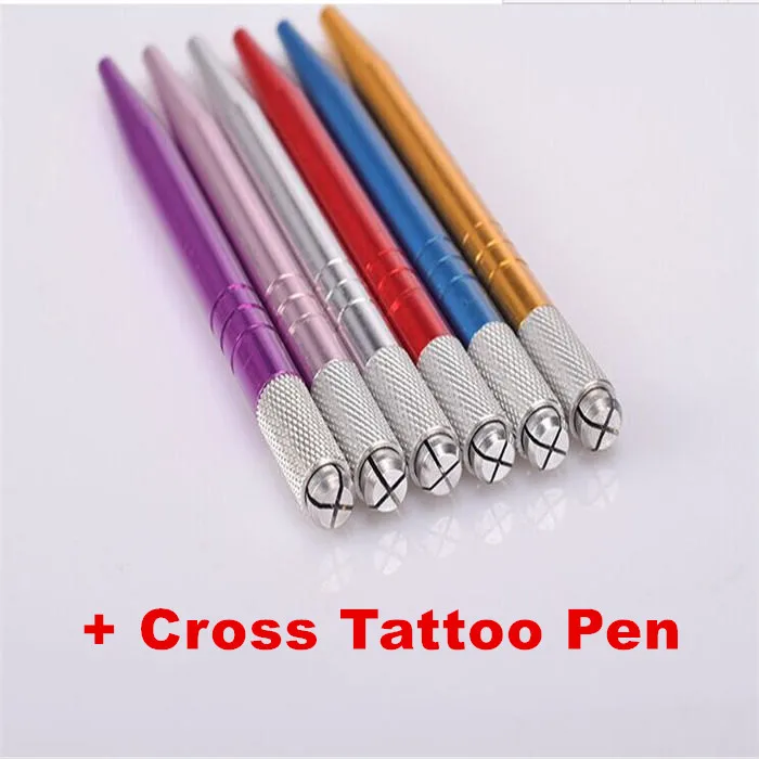 

5 Colors 5Pcs Tebori Microblading Tattoo Pen for Permanent Makeup Eyebrow Tattoo Pen Manual 5pcs Microblading Needle Blades