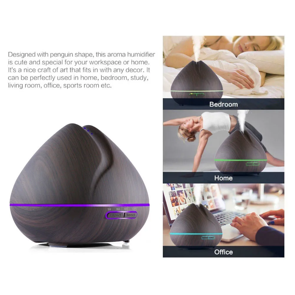 550ml Ultrasonic Humidifier Colorful Oil Diffuser with Remote Control Air Aroma for Office Bedroom N30C | Бытовая техника