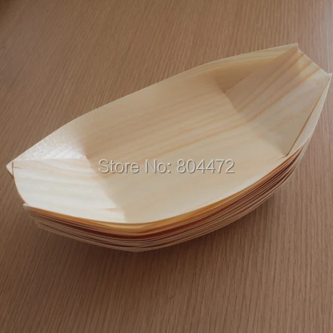 250 шт./лот большой размер 8 &quotодноразовые деревянные тарелки Суши Лодка Поднос