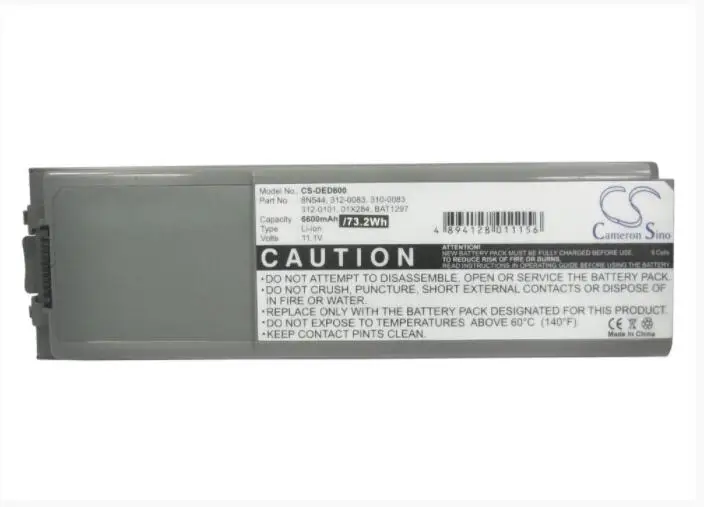Аккумулятор Cameron Sino 6600mAh для DELL Inspiron 8500 8600 Latitude D800 Precision M60 01X284 2P700 310-0083 312-0083 |