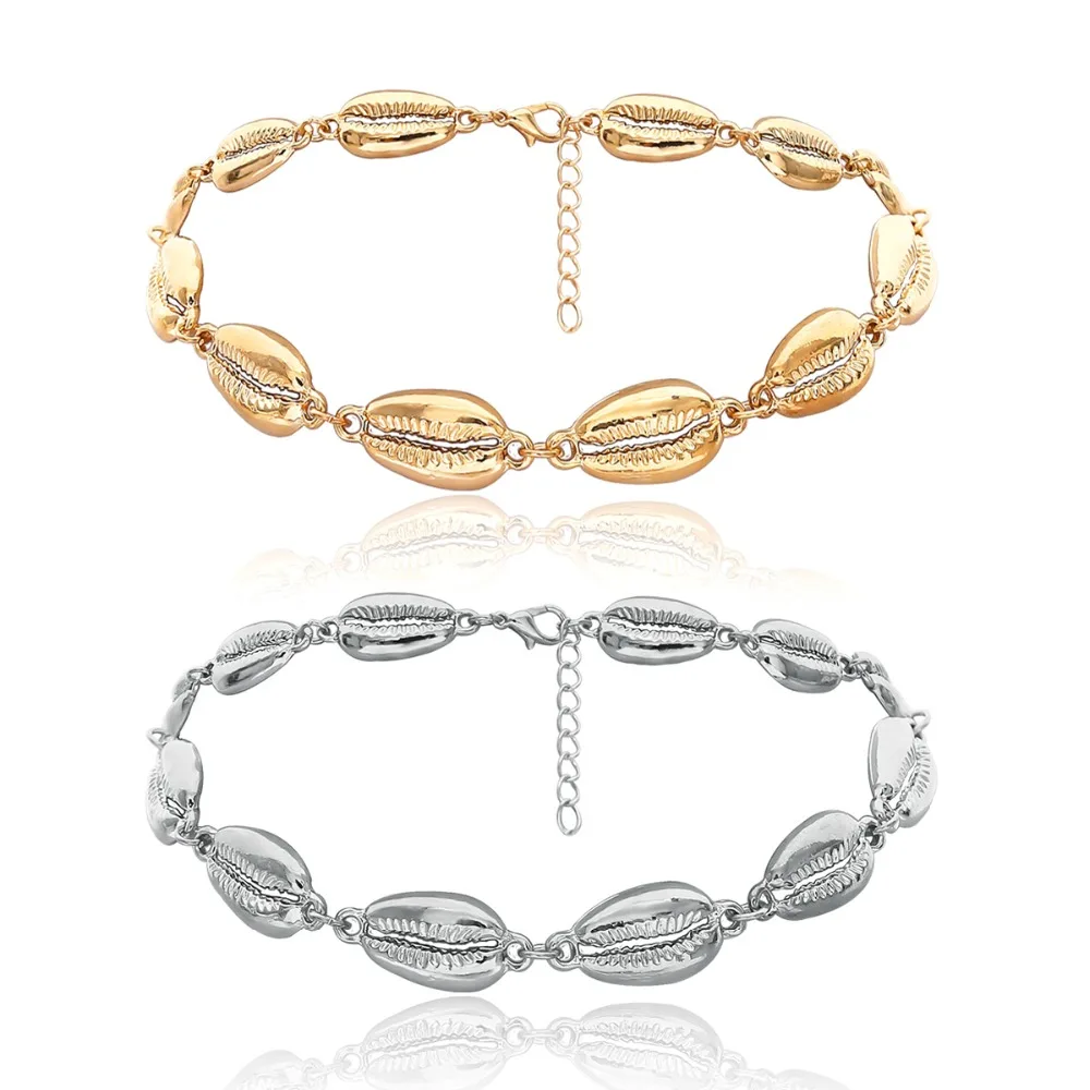 IngeSight. Z модное ожерелье-чокер в виде морской раковины из металла в стиле бохо, массивная золотая Серебряная цепочка на ключицы для женщин, ювелирные изделия, подарки