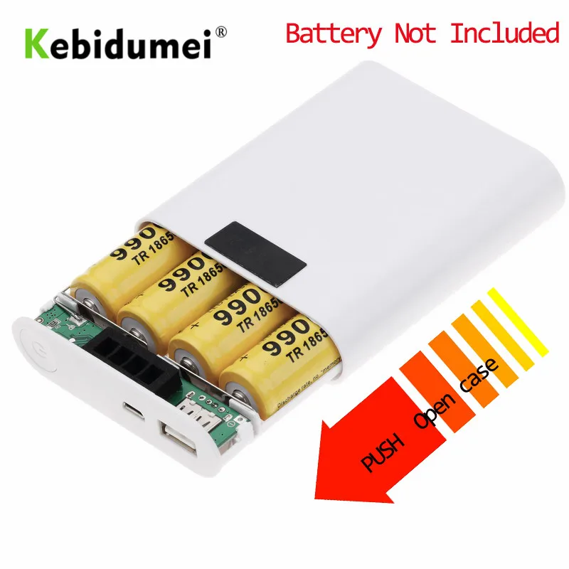 Чехол kebidumei 4X18650 с зарядным устройством usb порт корпус DIY коробка мобильный