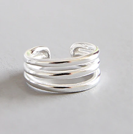 Three-layer ear clip Серьги HFYK из стерлингового серебра 925 пробы двухслойные трехслойные клипсы для женщин серебряная Ювелирная клипса pendientes зажим для ушей - Окраска металла: Three-layer ear clip
