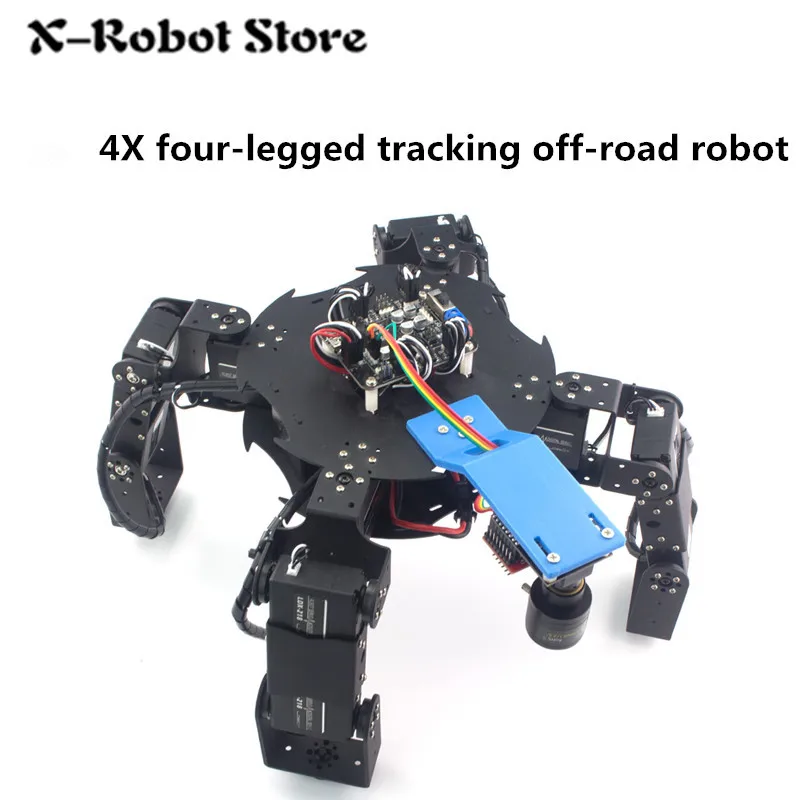 DIY мульти-ногами робот 4X четыре ноги отслеживания внедорожных конкурс видео