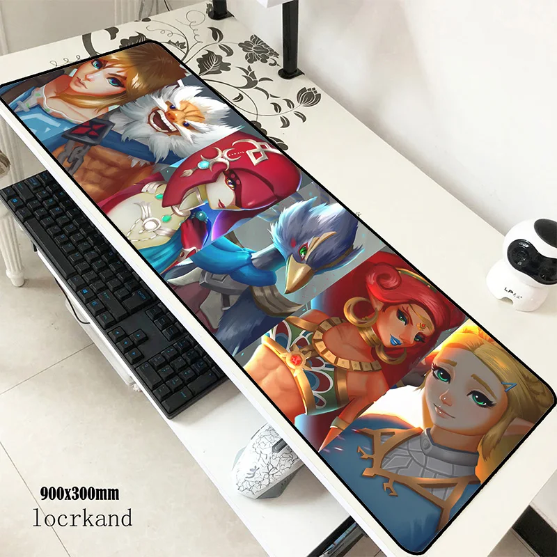 Zelda Коврик для мыши 90x30 см, коврики для мыши, самый дешевый игровой коврик для геймера, высокое качество, персонализированные коврики для мыши, клавиатура, ПК коврик