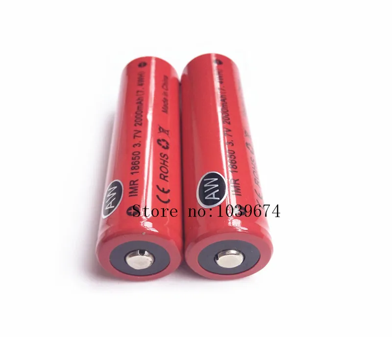 Бесплатная DHL для высокая утечка IMR 18650 2000mah 3 7 V 7.4WH заряжаемый литий ионные