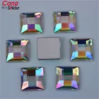 Cong Shao 100 шт 16 мм AB Акриловые стразы квадратный плоский задний причудливый страз камни для поделок аксессуары для одежды CS299H