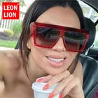 Солнечные очки LeonLion в винтажном стиле для мужчин и женщин, зеркальные модные солнцезащитные аксессуары в квадратной оправе, 2021