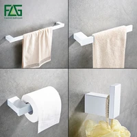 flg bath hardware sets bathroom wall mount towel barrobe hookpaper holder white and black style accessories 4pcs set g120 4w