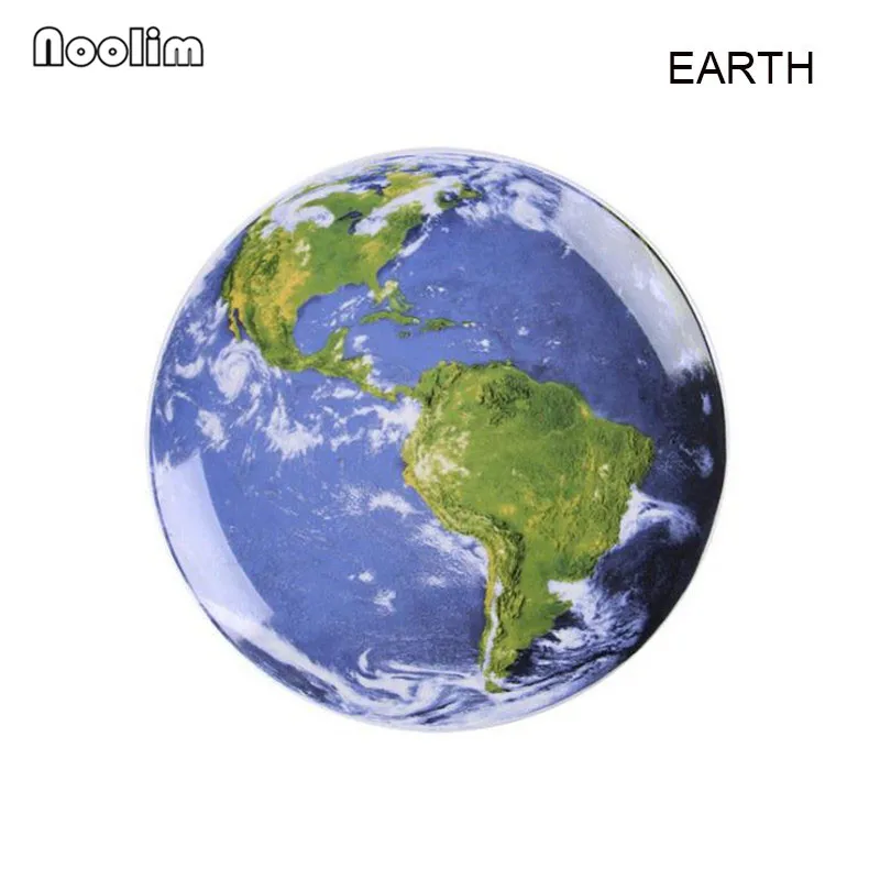 EARTH Nordic керамическая декоративная тарелка Творческий Вселенная планета украшения стены Круглый висит пластины земля луна - Цвет: EARTH