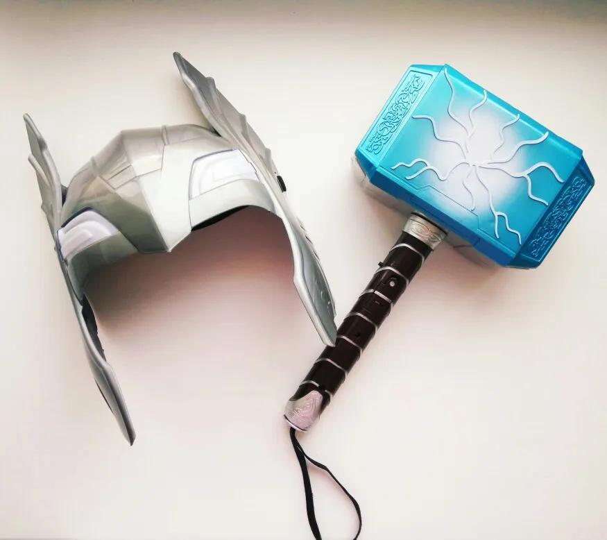 hammer x mask Тор, Мстители серия Alliance игрушки 31 см светящиеся, голосовой Штурмовик Тор молот маска Хэллоуин шоу реквизит оружие Модель - Цвет: hammer x mask