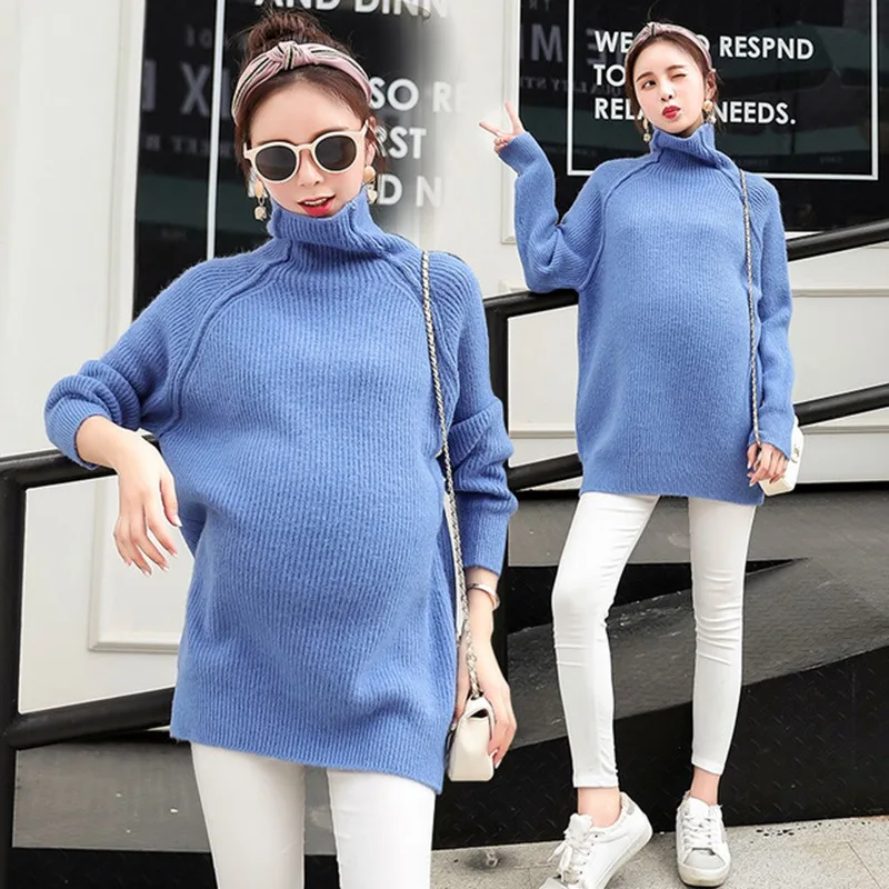 Hot Sale Pregnancy Thick Warm Sweater Pregnant High Elasticity Soft Pullovers Maternity Autumn Winter Knitted | Мать и ребенок