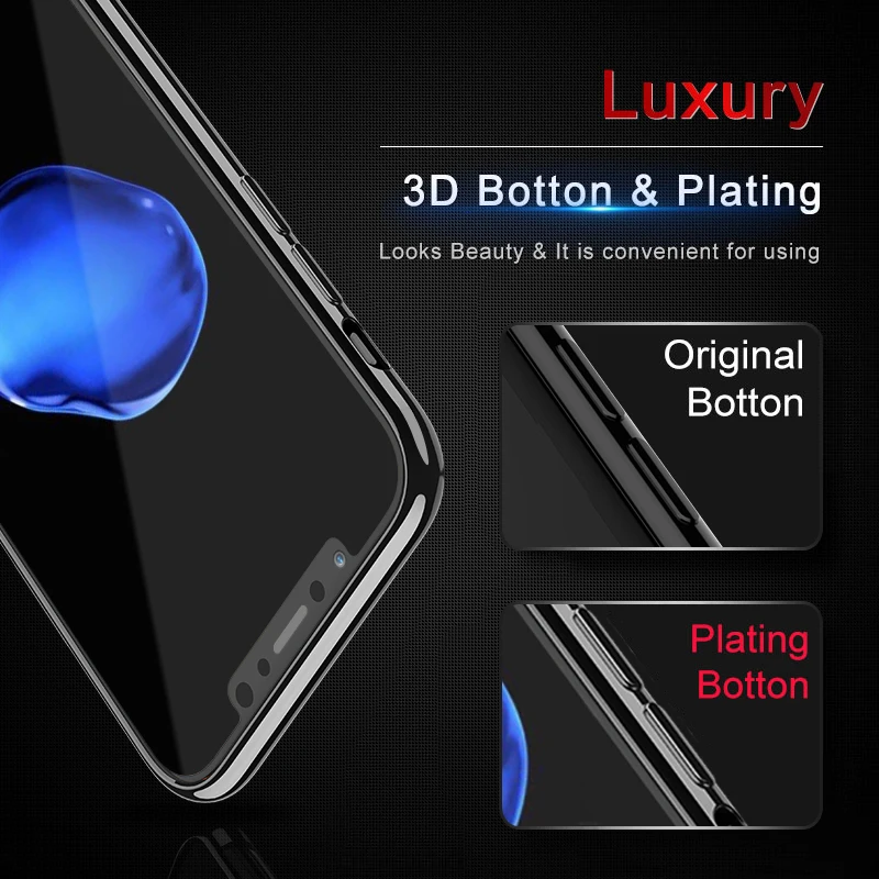 RAXFLY Bright Frame Soft Phone Cases For iPhone X Case 10 Full Edge Ultra Thin Silicone Cover Capinhas |