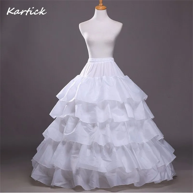 

Ball Gown Petticoats with Ruffles Big White/Black 4 Hoops 5 Layers Puffy Wedding Underskirt Crinoline For Formal Wedding Dresses