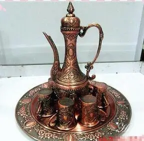 Statue decoration factory outlets Russian high-quality thick copper jug Wine Set Kit oversized silver tray with Black Pearl | Дом и сад