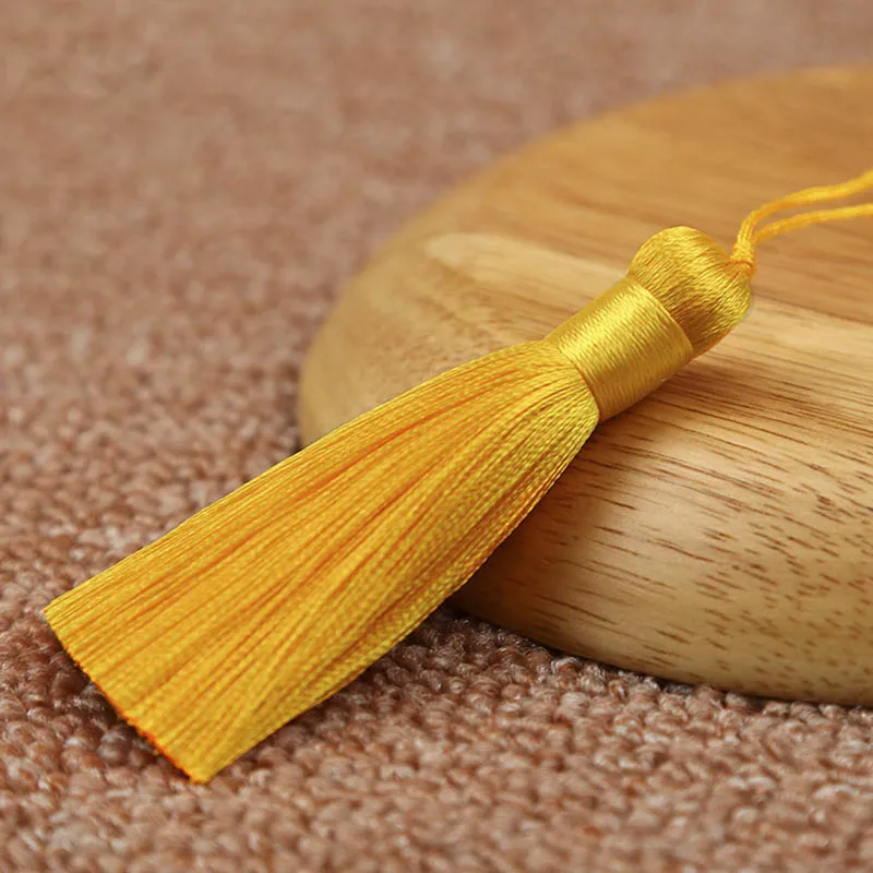 Yellow 10 шт. кисточки кулон аксессуары для DIY серьги ювелирных изделий 8 см шелковые Сатиновые кисточки ручной работы фурнитура поставщик - Цвет: Yellow