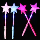 Детские игрушки, светящаяся палочка со светодиодной подсветкой, палочка с пятиконечной звездой, волшебная палочка, светящиеся палочки, игрушки для Хэллоуина, детские игрушки