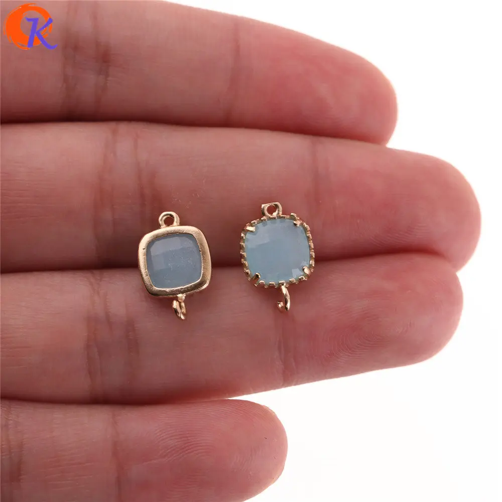 Light Blue Solid Cordial Дизайн 50 шт 10*15 мм ювелирные аксессуары/коннекторы с кристаллами/Подвески Ювелирные изделия/DIY серьги/ручная работа/застежки для сережек - Цвет: Light Blue Solid