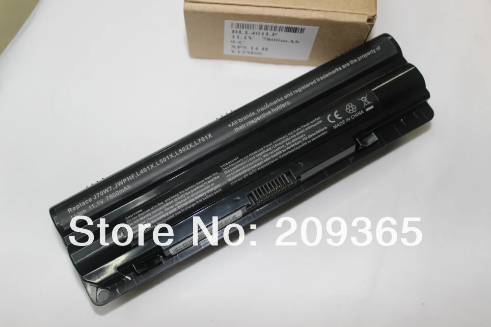 Аккумулятор для ноутбука Dell XPS L401x L501x L502x L701x L702x L721x J70W7 JWPHF R795X WHXY3 R4CN5 7800 мАч 9