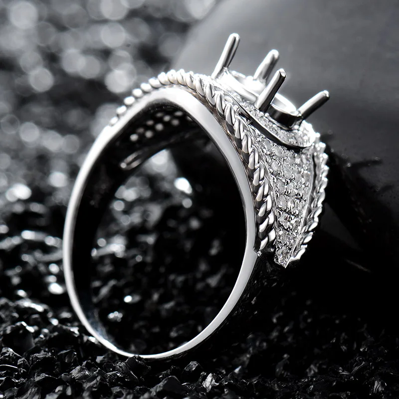 Роскошные круглые мужские обручальные кольца 6x6 мм из белого золота 14 карат с