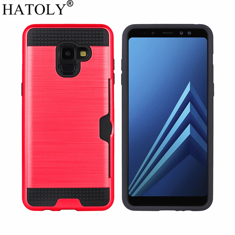Hatoly чехол для samsung Galaxy A8 2018 Чехол-Броня с эффектом силиконовый резиновый жесткий