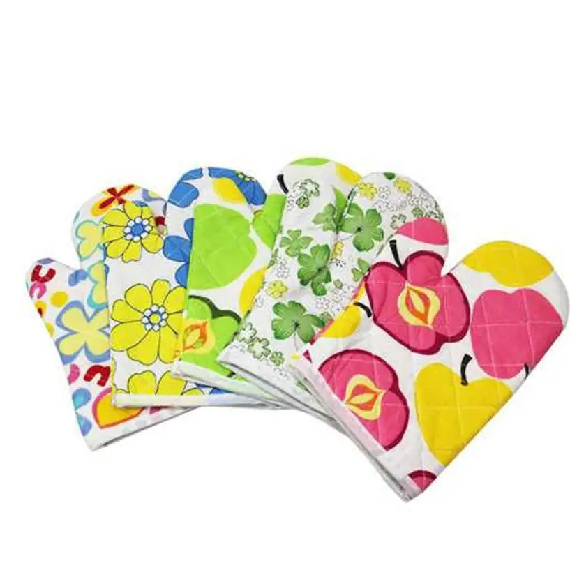 Разноцветные хлопковые перчатки для кухни микроволновки варежки коврик горшка