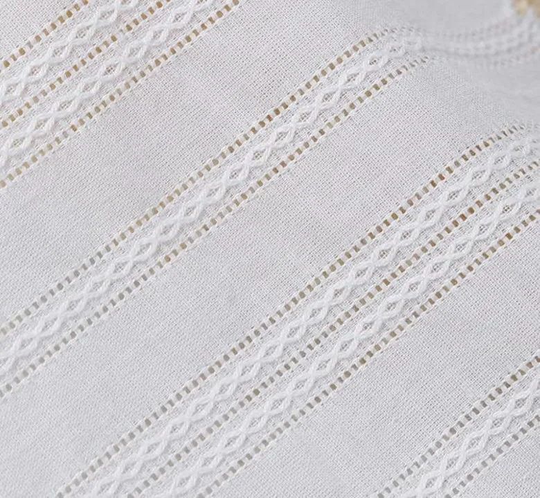 

CY53 Shirt skirt fabric 100% Cotton Leno Fabric jacquard 132 cm 52'' width 78 gsm white color 10 meters small wholesale