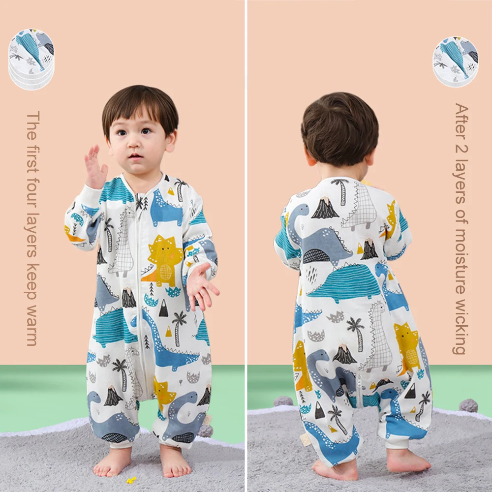 Universal Four Seasons Split Leg Sleeping Sack Bag Breathable Anti-Kick Pajamas for 0-4 years old Kids Newborn Toddler Baby