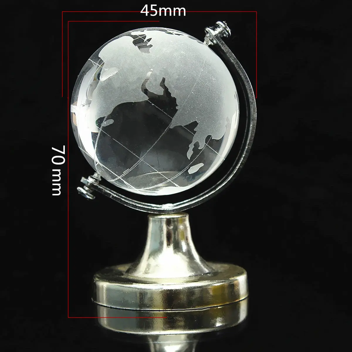 HOT SALE Crystal Glass Frosted World Globe Stand Paperweight Home Desk Wedding Decorate | Figurines &amp Miniatures