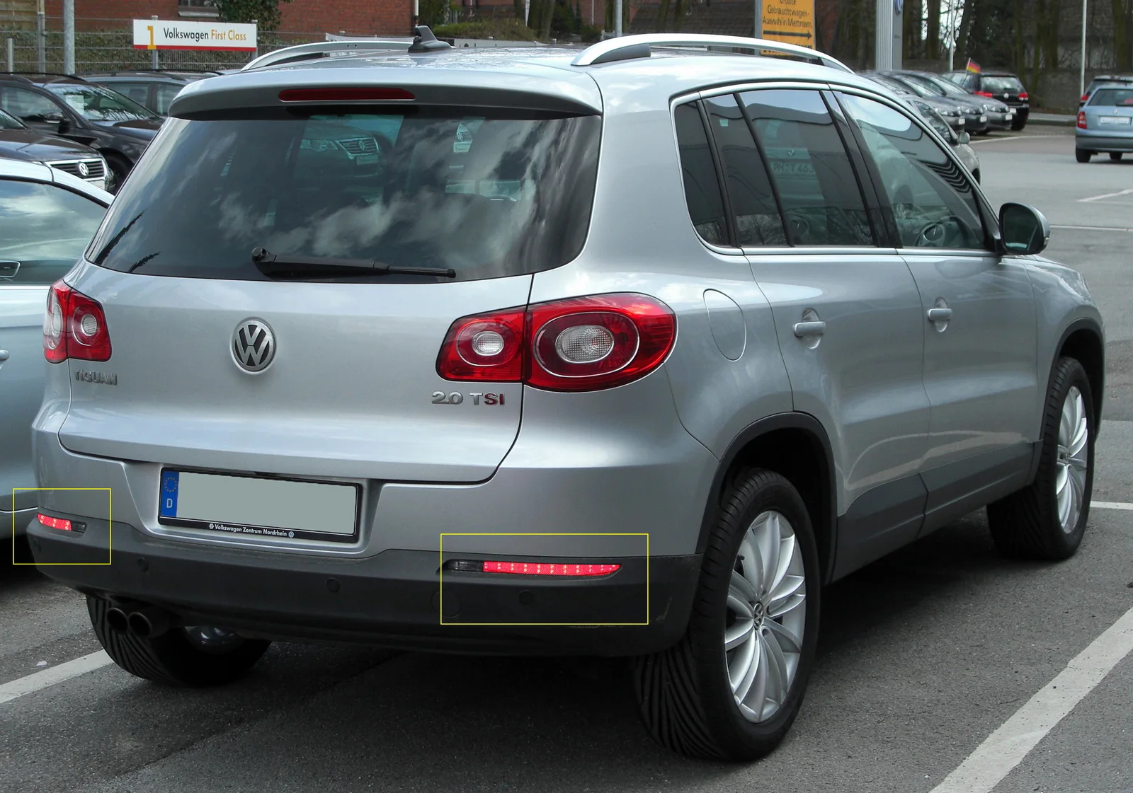 ANGRONG 2x черный Светодиодный отражатель заднего бампера стоп-светильник для VW Tiguan 5N 08