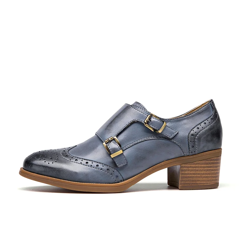 BeauToday/обувь в стиле монах Женская обувь с ремешками и пряжками Обувь перфорацией