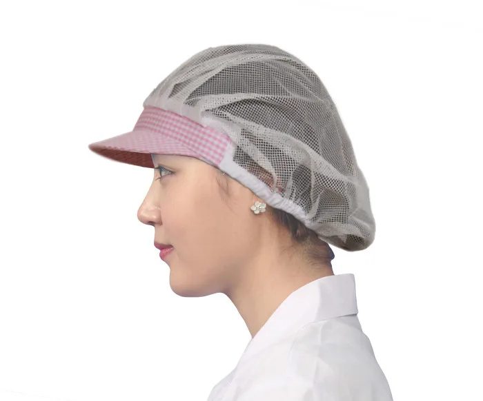Pink grid Сетчатый колпачок s Пищевая сеточная крышка s мастерская столовая кухня ресторан отель пекарня санитарная Пылезащитная Кепка для мужчин и женщин дышащая Рабочая кепка - Цвет: Pink grid