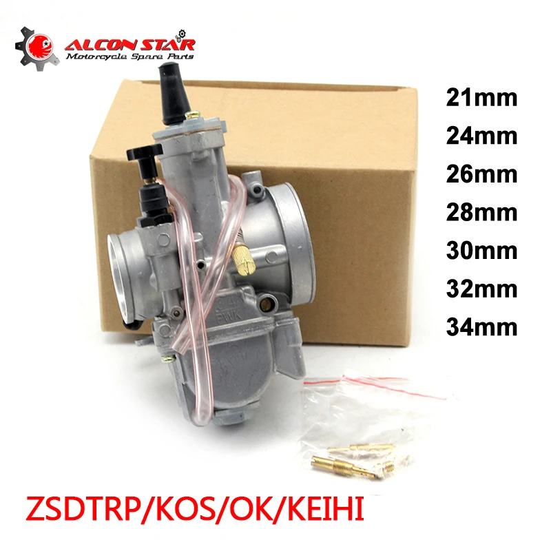 

Alconstar- 21 24 26 28 30 32 34mm Keihi PWK KOSO OKO Motorcycle Carburetor with Power Jet 2T/4T Off Road Cafe Racer 75CC-250CC