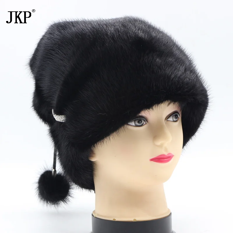 Женские зимние шапки из натурального меха норки элегантные и стильные Меховые